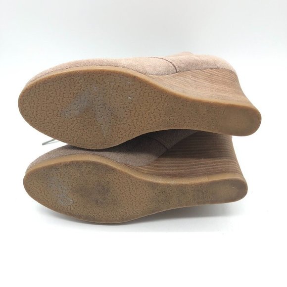 Steve Madden Womens Ankle Boots Wedge Heel Suede Lace Up Beige 9 - Picture 5 of 7